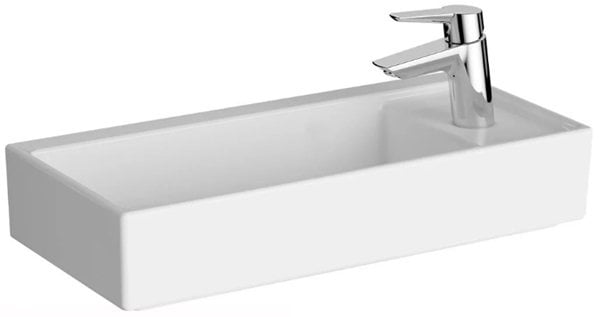 VitrA 7406B003-0294 ArchiPlan Tezgah Üstü Sağ Armatür Delikli Lavabo 60cm,Beyaz.